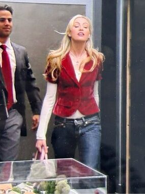 Women's Velvet Short Blazer Jacket - Red